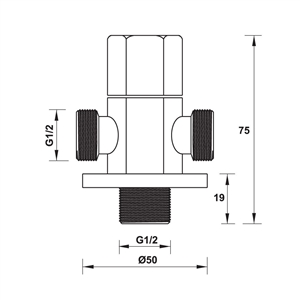 Van khóa nước dạng lục giác 2 đường nước Hafele 495.61.252